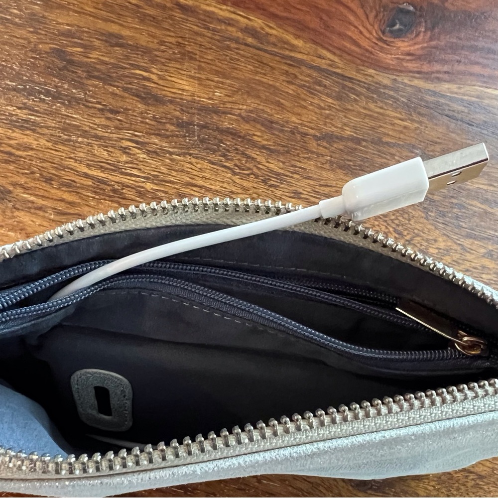 HButler Gold Suede Mighty Purse Wristlet (w/ built-in phone charging battery) - Picture 8 of 11